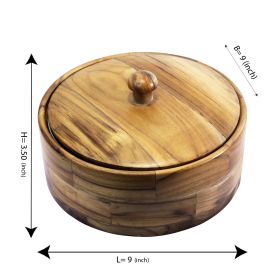 WILLART Teak Wood Hot Pot Tortilla Chapati Casserole Box