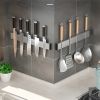 1 Piece 304 Stainless Steel Magnet Knife Holder Kitchen Punch-free Knife Storage Kitchen Knife Rack Magnetic Suction Knife Holder