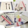 6 Pcs Japanese Style Placemats for Dining Table Woven PVC Non-Slip Kitchen Table Mats Wipe Clean 17.7x11.8 inch, Blue