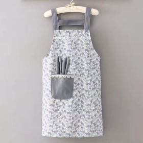 1pc Polyester Cotton Apron, Cute Rabbit Ears Apron, Adjustable Strap And Large Pockets Apron, Kitchen Cooking Baking Bib Apron, Chef Apron (Color: Grey)