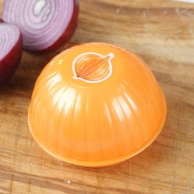 1pc Onion Plastic Storage Box; Onion Shaped Food Saver Storage Container; 450ml/15.8oz (Color: orange)