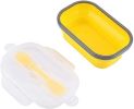 Lunch Box Collapsible Silicone Food Storage with Fork Spoon Expandable Eco Lunch Bento Box BPA-Free Dishwasher Freezer Microwave Safe